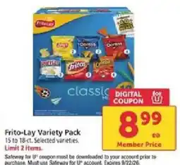 Safeway Frito-Lay Variety Pack offer