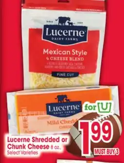 Jewel-Osco Lucerne Shredded or Chunk Cheese offer