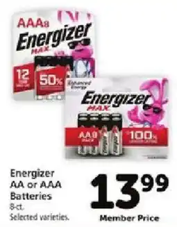 Safeway Energizer AA or AAA Batteries offer