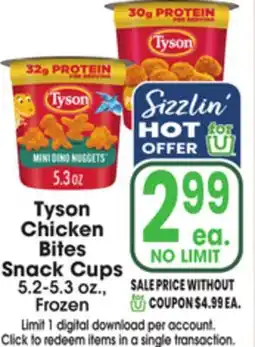 Jewel-Osco Tyson Chicken Bites Snack Cups offer