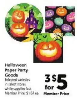 Safeway Halloween Paper Party Goods offer