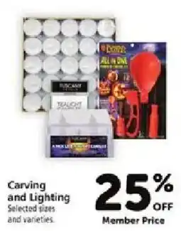 Safeway Teacraft carving and lighting candles offer