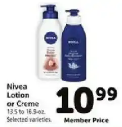 Safeway Nivea Lotion or Creme offer