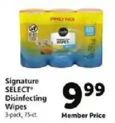 Safeway Signature Select Disinfecting Wipes offer