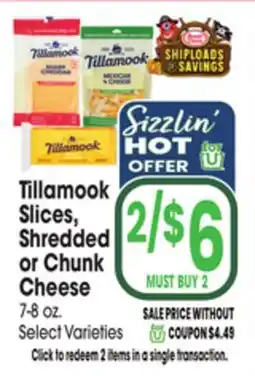 Jewel-Osco Tillamook Slices, Shredded or Chunk Cheese offer
