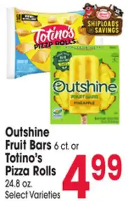 Jewel-Osco Outshine Fruit Bars 6 ct. or Totino's Pizza Rolls 24.8 oz offer