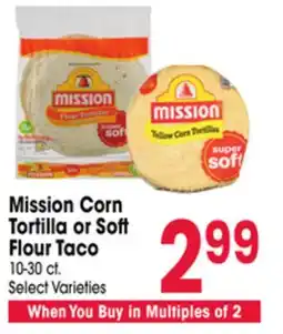 Jewel-Osco Mission Corn Tortilla or Soft Flour Taco offer