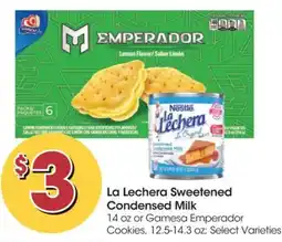 Food 4 Less La Lechera Sweetened Condensed Milk or Gamesa Emperor Cookies offer