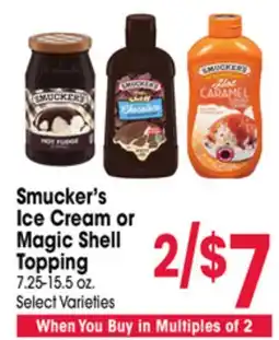 Jewel-Osco Smucker's Ice Cream or Magic Shell Topping offer