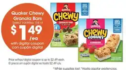 Food 4 Less Quaker chewy granola bars offer