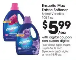 Food 4 Less Ensueño Max Fabric Softener offer