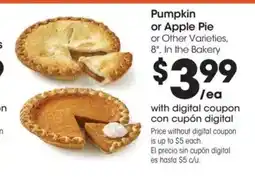 Food 4 Less Pumpkin or Apple Pie or Other Varieties offer