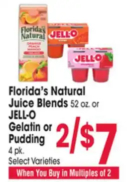 Jewel-Osco Florida's Natural Juice Blends 52 oz. or JELL-O Gelatin or Pudding offer