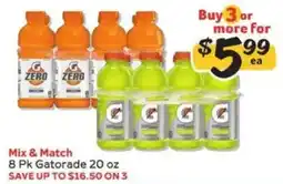 Winn Dixie Mix & Match 8 Pk Gatorade 20 oz offer