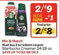 Winn Dixie Starbucks Creamer offer