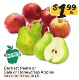 Winn Dixie Washington Bartlett Pears or Gala or Honeycrisp Apples offer