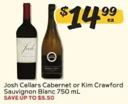 Winn Dixie Josh Cellars Cabernet or Kim Crawford Sauvignon Blanc offer