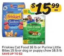 Winn Dixie Friskies Cat Food or Purina Little Bites or dog or puppy chow offer
