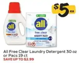 Winn Dixie All Free Clear Laundry Detergent offer