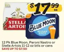 Winn Dixie Blue Moon, Peroni Nastro or Stella Artois offer