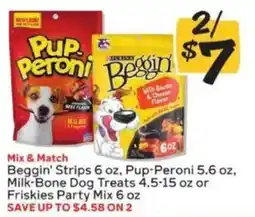 Winn Dixie Beggin' Strips, Pup-Peroni, Milk-Bone Dog Treats or Friskies Party Mix offer