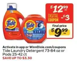 Winn Dixie Tide Laundry Detergent offer