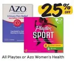 Winn Dixie All Playtex or Azo Women's Health offer
