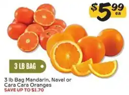 Winn Dixie 3 lb Bag Mandarin, Navel or Cara Cara Oranges offer