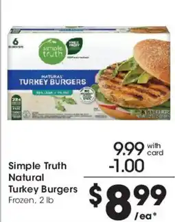 Smith's Simple Truth Natural Turkey Burgers offer
