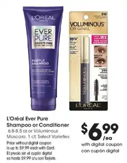 Smith's L'oreal Ever Pure Shampoo or Conditioner offer