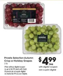 Smith's Private Selection Autumn Crisp or Holiday Grapes offer