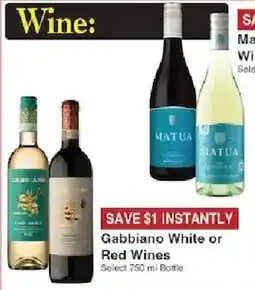 Piggly Wiggly Gabbiano White or Red Wines offer