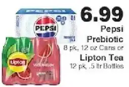 Piggly Wiggly Pepsi Prebiotic or Lipton Tea offer