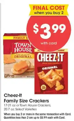 Smith's Cheez-it Family Size Crackers offer