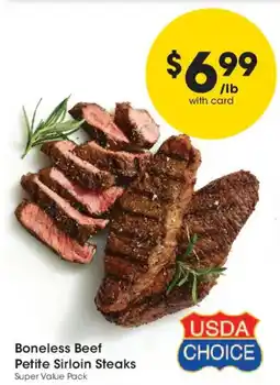 Smith's Boneless Beef Petite Sirloin Steaks offer