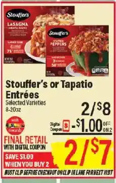 Market Basket Stouffer's or Tapatio Entrées offer
