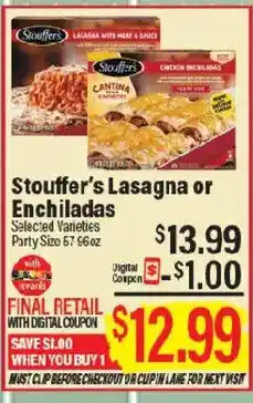 Market Basket Stouffer's Lasagna or Enchiladas offer