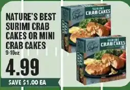 Market Basket Nature's Best Surimi Crab Cakes or Mini Crab Cakes offer