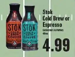 Market Basket Stok Cold Brew or Espresso offer