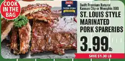 Market Basket Swift st. louis style marinated pork spareribs offer