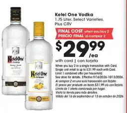 Ralphs Ketel One Vodka offer
