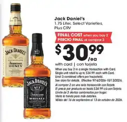 Ralphs Jack Daniel's Tennessee Honey offer