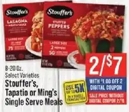 IGA Stouffer's, Tapatio or Ming's Single Serve Meals offer