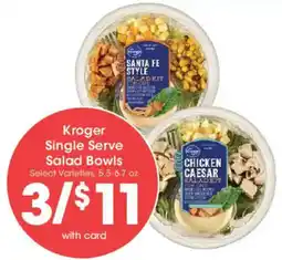 Mariano's Kroger single serve salad bowls offer