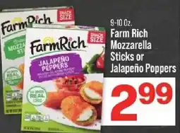 IGA Farm Rich Mozzarella Sticks or Jalapeño Poppers offer