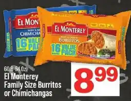IGA El Monterey family size burritos or chimichangas offer