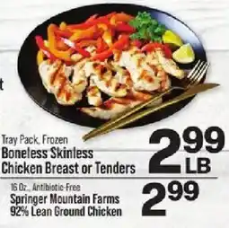 IGA Springer Mountain Farms Boneless Skinless Chicken Breast or Tenders offer
