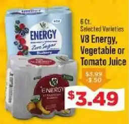 IGA V8 Energy, Vegetable or Tomato Juice offer