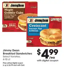 Mariano's Jimmy Dean breakfast sandwiches offer