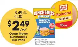 Mariano's Oscar Mayer Lunchables Fun Pack offer